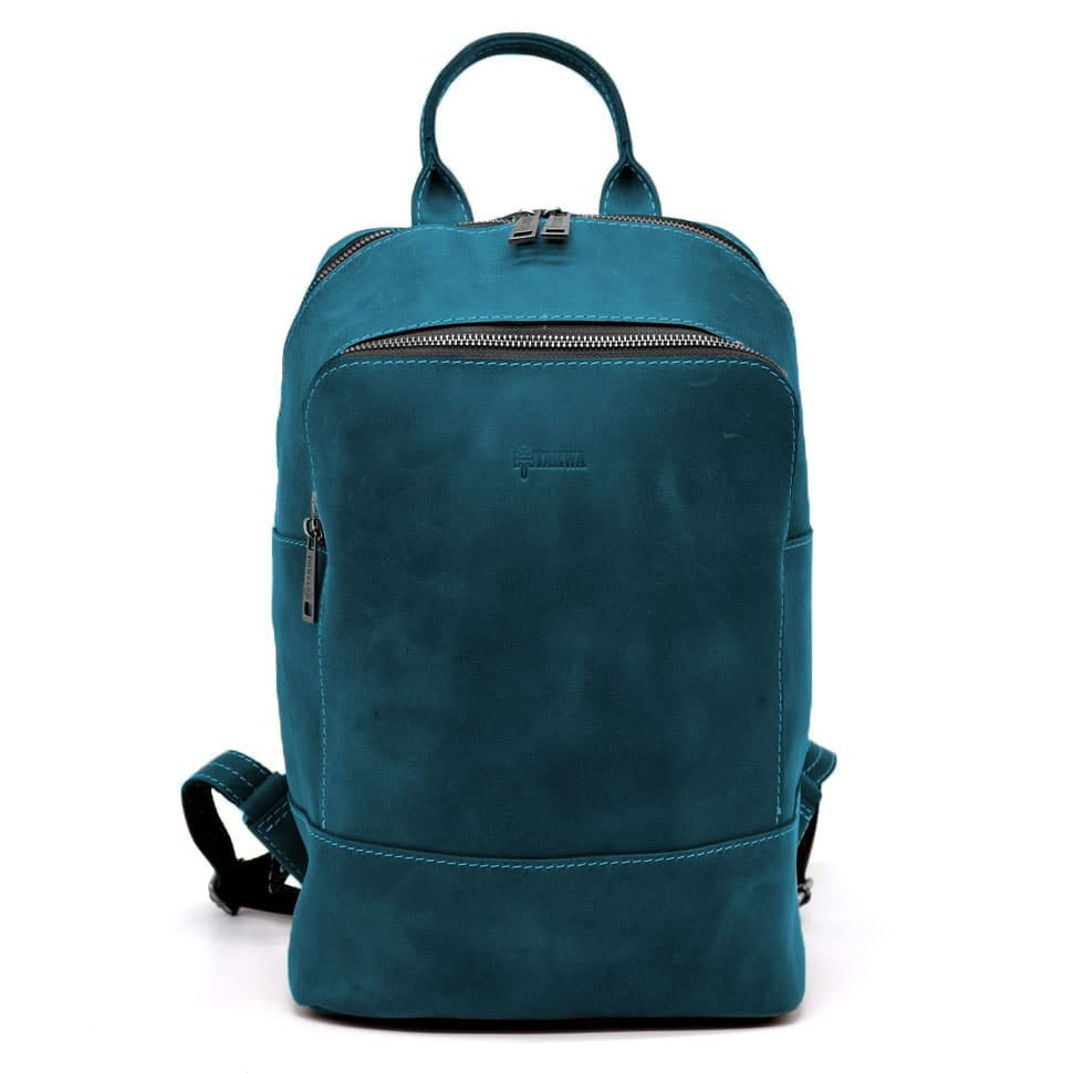 Жіночий шкіряний блакитний рюкзак TARWA RKsky-2008-3md