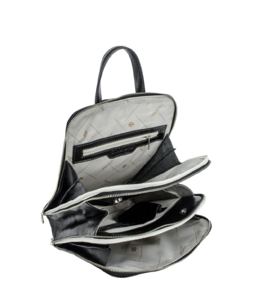 Жіноча шкіряна сумка рюкзак трансформер - Clarissa - чорна Time Resistance 5187301