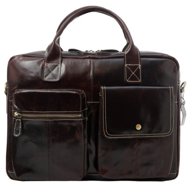 Портфель мягкий кожаный BUFFALO BAGS M7212C коричневый