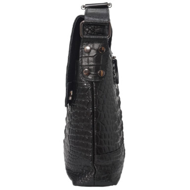 Чоловічі шкіряні сумки через плече BUFFALO BAGS M9881A чорний кроко