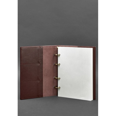Leather looped notebook 9.0 with burgundy hard cover