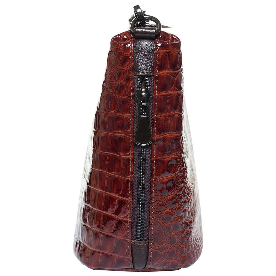 Сумка жіноча шкіряна Desisan 1484-587 рудий кроко лак