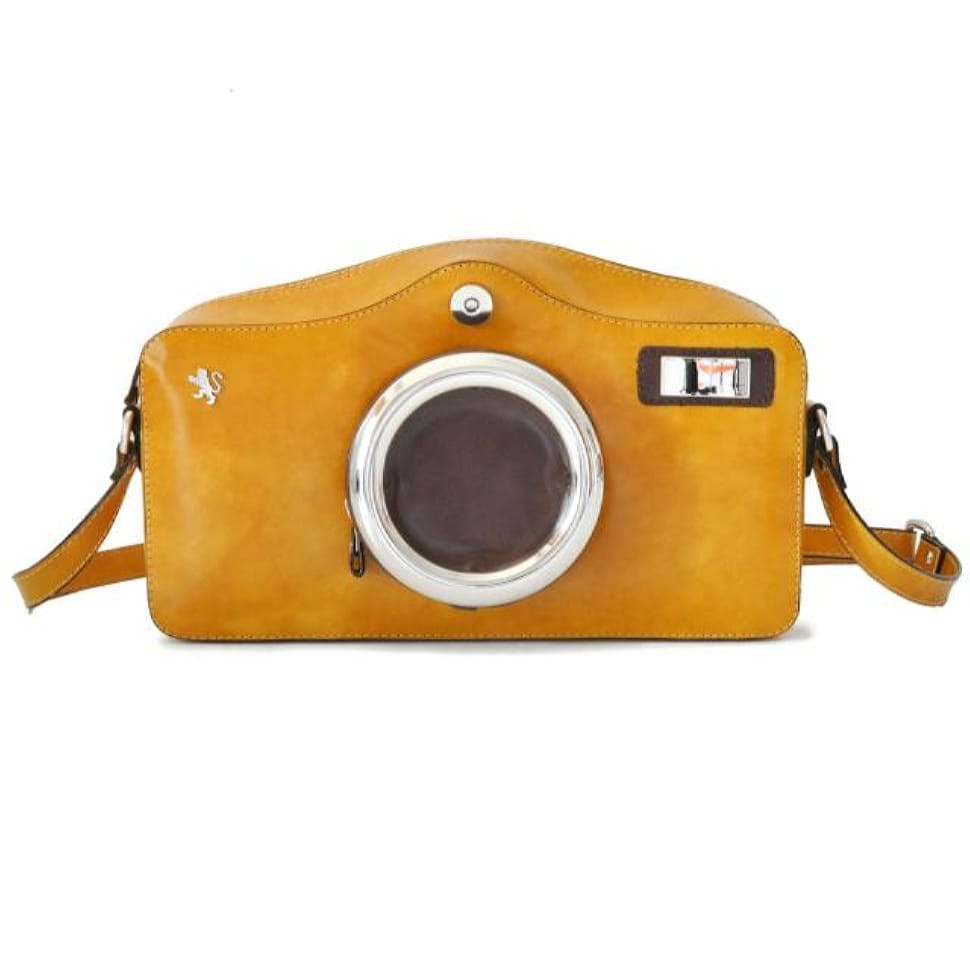 Pratesi RSE444 - Photocamera Radica Shoulder Bag in cow leather Radica Mustard