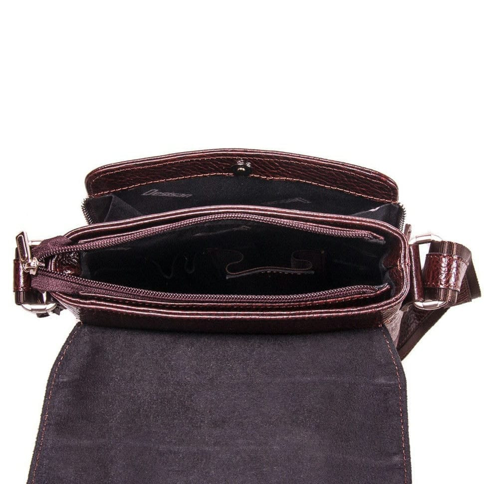 Барсетка м'яка шкіряна DESISAN 349-019 коричневий флотар