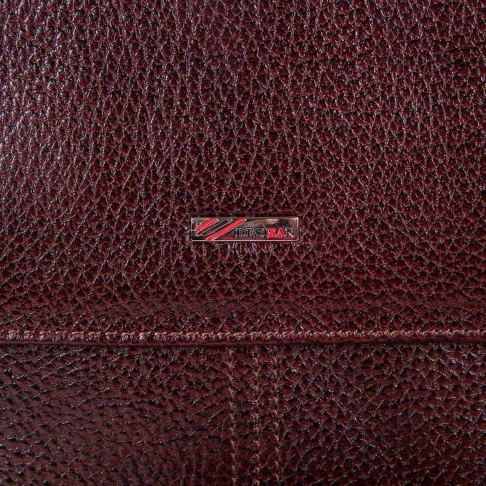 Барсетка м'яка шкіряна DESISAN 349-019 коричневий флотар