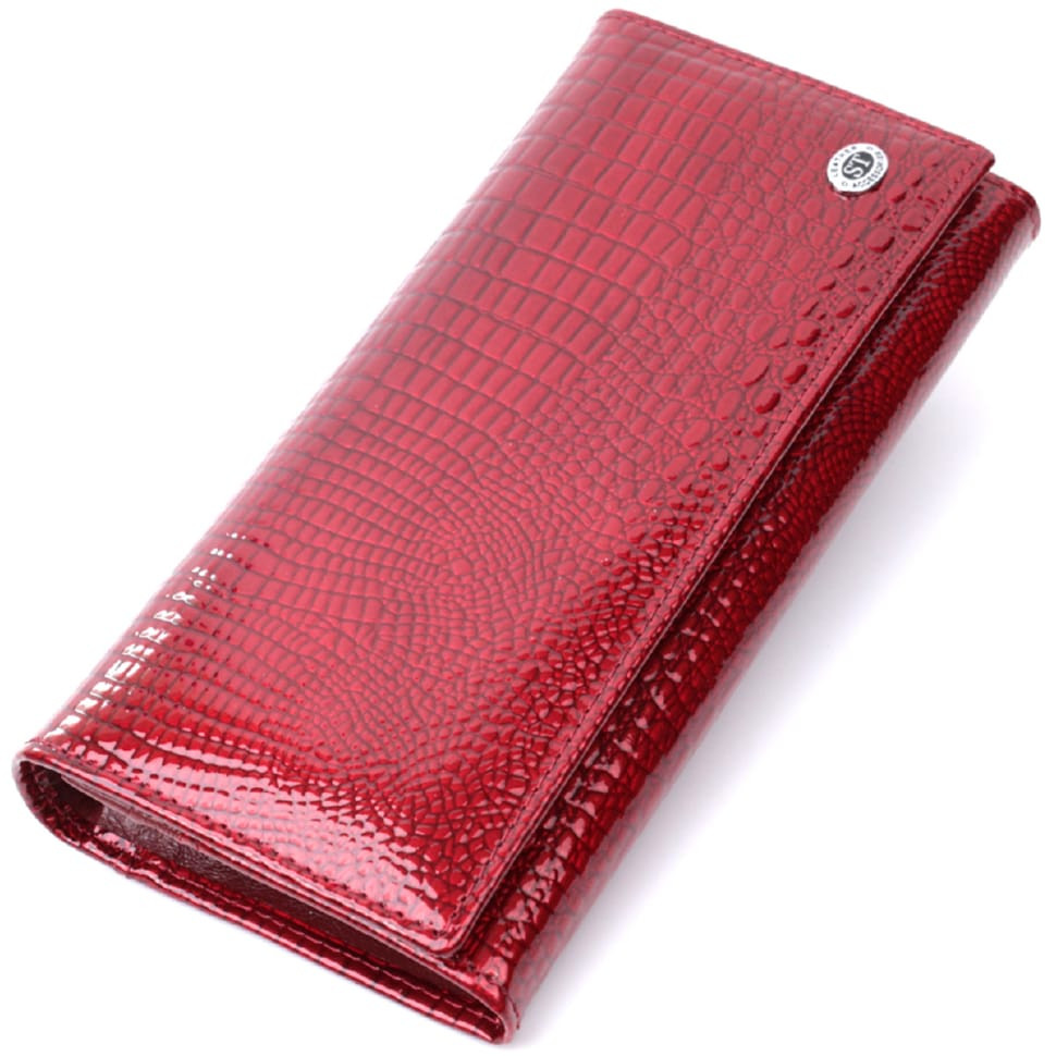 Кошелек для женщин из натуральной лакированной кожи ST Leather 22680 Красный