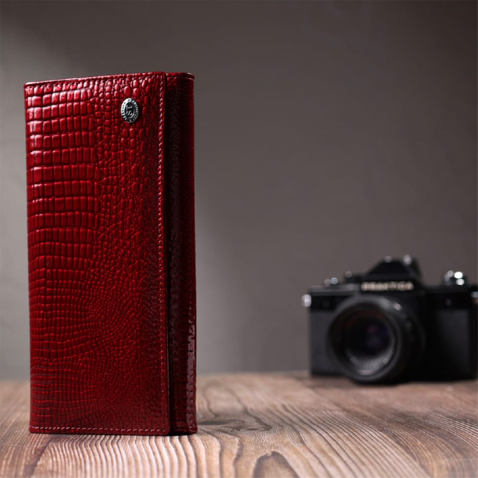 Кошелек для женщин из натуральной лакированной кожи ST Leather 22680 Красный
