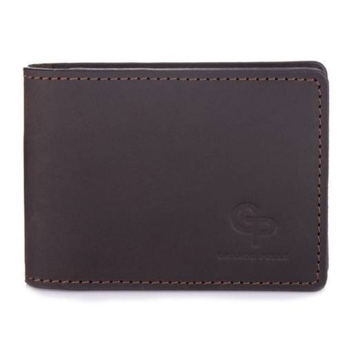 Затискач-портмоне Grande Pelle 107120 коричневий крейзі хорс