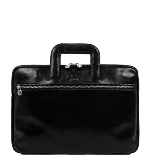 Шкіряна сумка-портфель для ноутбука - Brave New World - чорний колір - Time Resistance 5212001