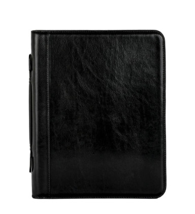 Womens Leather Portfolio with Binder - Joy in the Morning -  Black color -  Time Resistance 5246401W