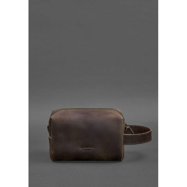 Leather cosmetic bag 5.0 Dark brown Crazy Horse