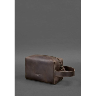 Leather cosmetic bag 5.0 Dark brown Crazy Horse