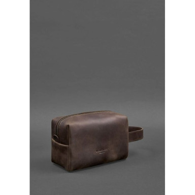 Leather cosmetic bag 5.0 Dark brown Crazy Horse