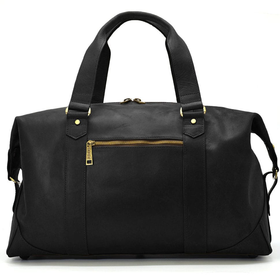 Leather travel sports bag TARWA RA-0320-4lx black