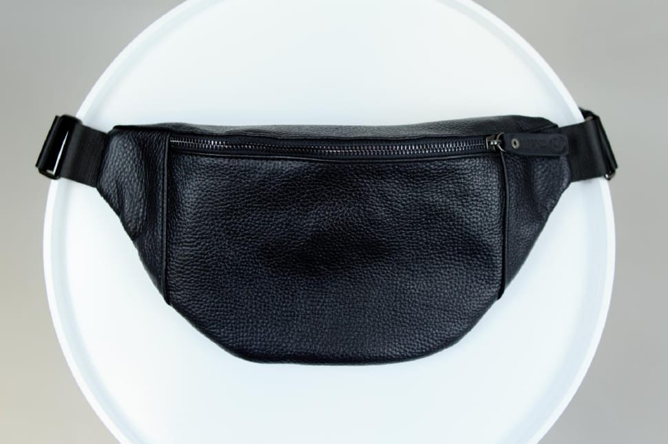 Genuine Leather Belt Bag, Leather Belt Bag SKILL Lodka (Black)