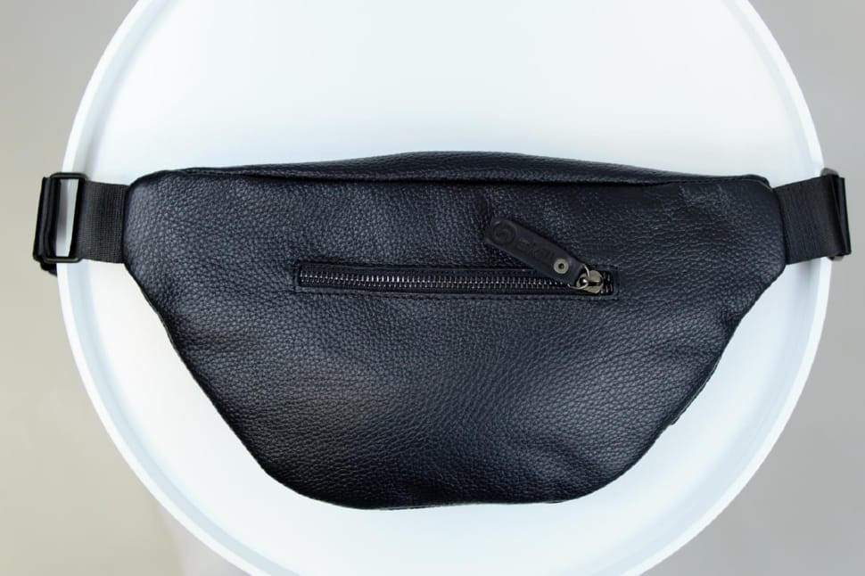 Genuine Leather Belt Bag, Leather Belt Bag SKILL Lodka (Black)