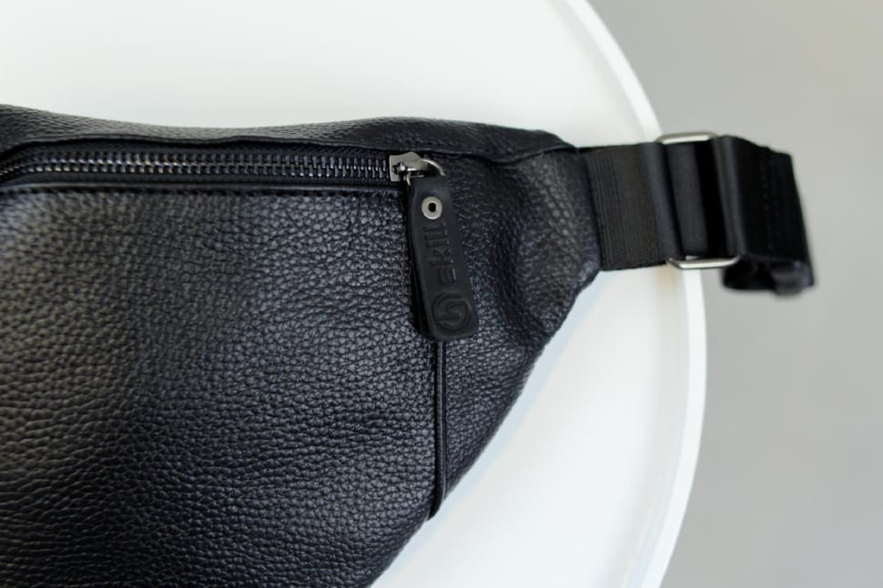 Genuine Leather Belt Bag, Leather Belt Bag SKILL Lodka (Black)