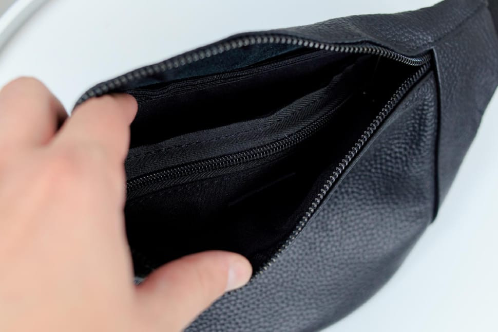 Genuine Leather Belt Bag, Leather Belt Bag SKILL Lodka (Black)