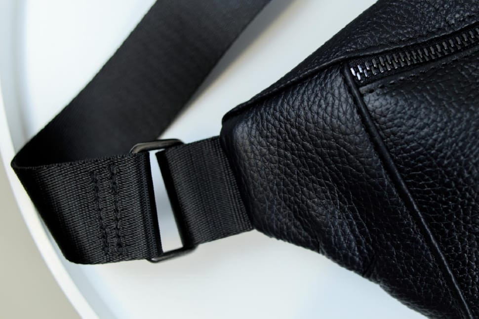 Genuine Leather Belt Bag, Leather Belt Bag SKILL Lodka (Black)