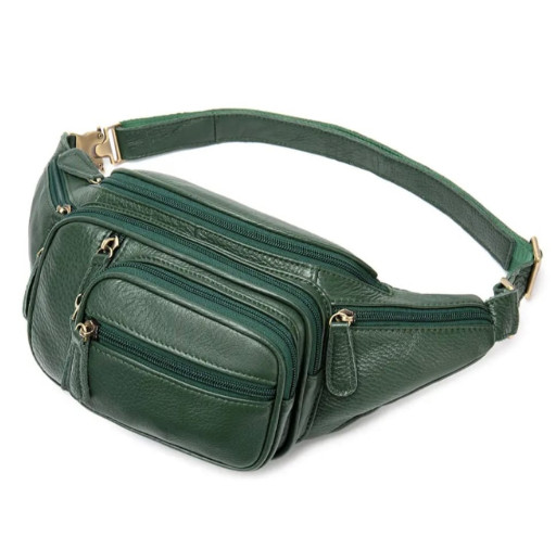 Зелена шкіряна сумка на пояс велика Bexhill Bx8336GR