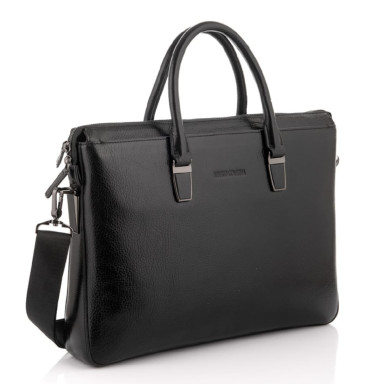 Leather bag for men black Marco Coverna 6825-3