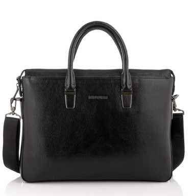 Leather bag for men black Marco Coverna 6825-3