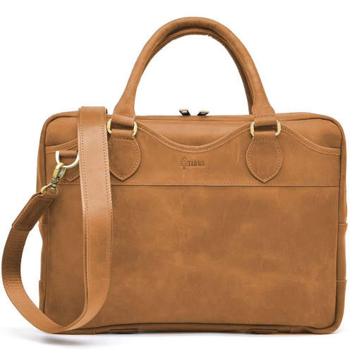 Чоловіча сумка для ноутбука та документів А4 Crazy Horse RB-8839-4lx TARWA коньячна