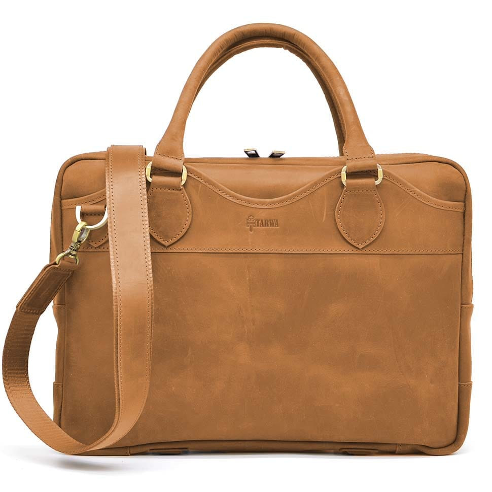 Чоловіча сумка для ноутбука та документів А4 Crazy Horse RB-8839-4lx TARWA коньячна