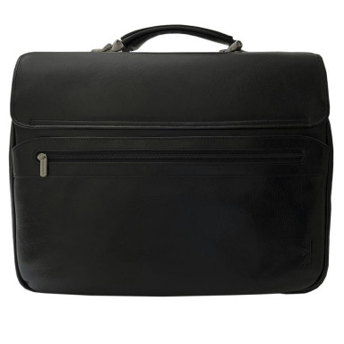 Leather briefcase Italico 8361-40 nero black