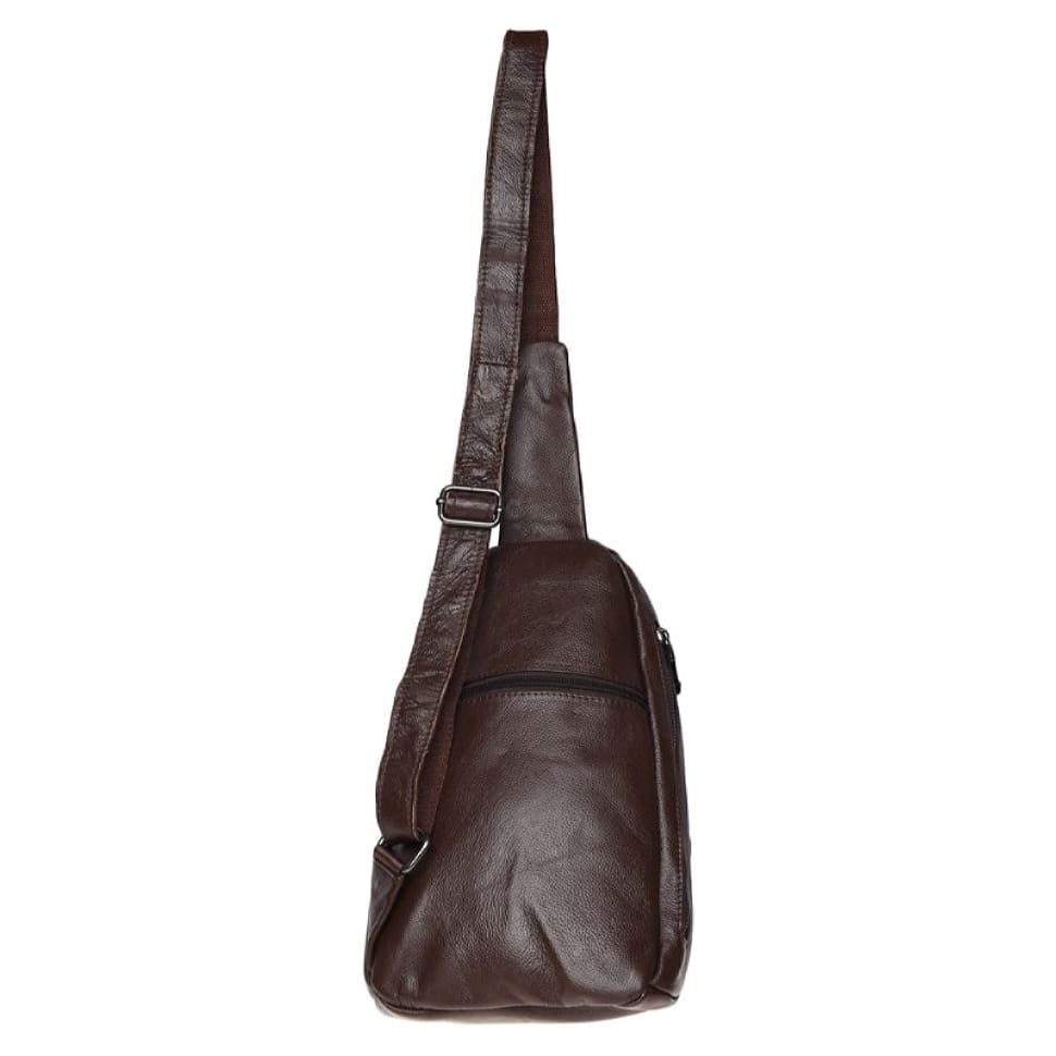 Чоловік шкіряний рюкзак через плече Borsa Leather K1029-brown