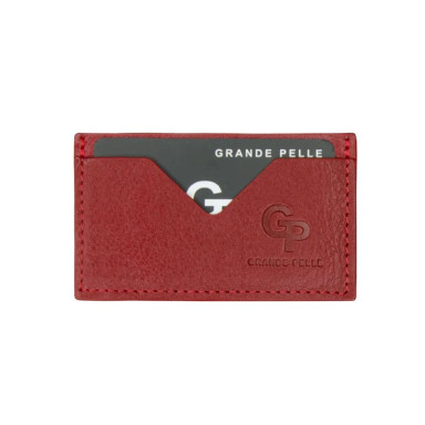 Cardholder Grande Pelle 300660 red leather smooth