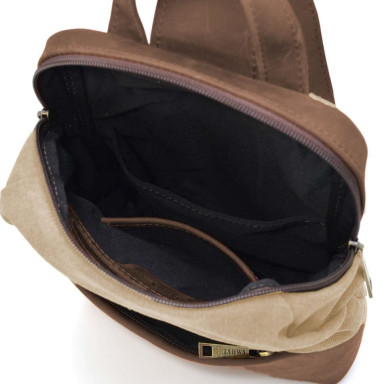 Shoulder sling, chest bag made of leather and canvas TARWA RCs-1905-3md