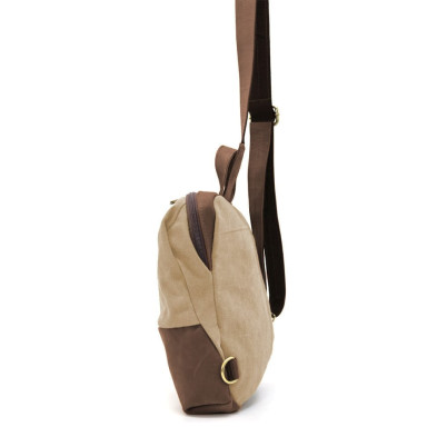 Shoulder sling, chest bag made of leather and canvas TARWA RCs-1905-3md