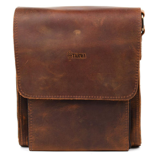 Шкіряна сумка-планшет через плече RY-3027-4lx бренду TARWA теракотовий колір