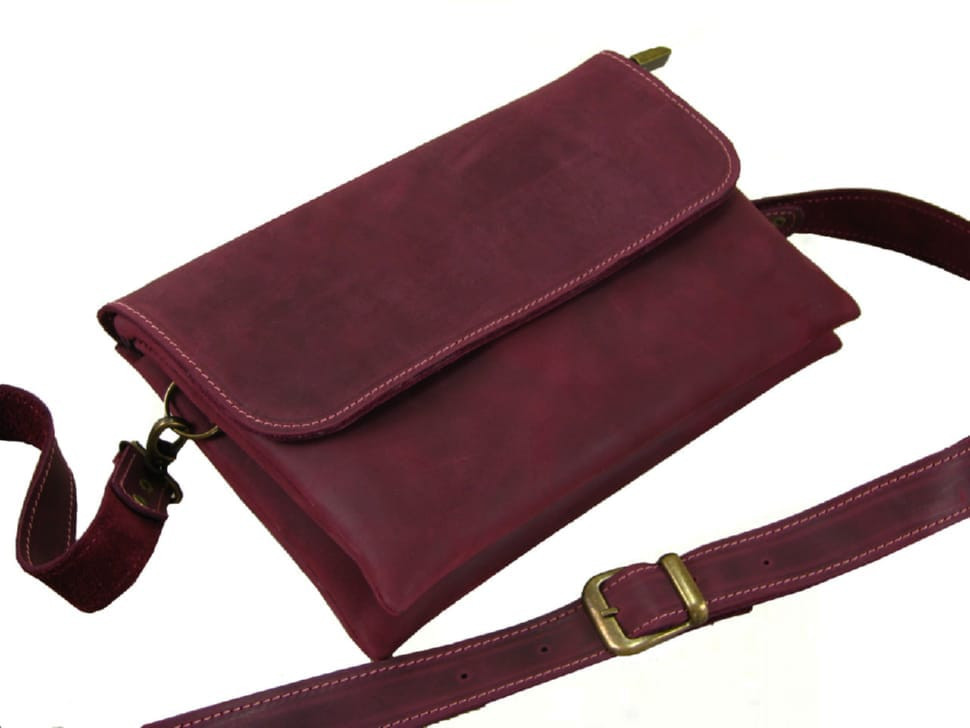 Жіноча шкіряна сумка клатч BGS бордова BGS3234