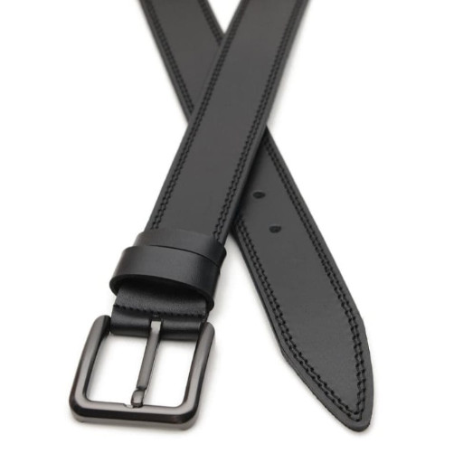 Чоловічий ремінь із натуральної шкіри V1125GX01-black
