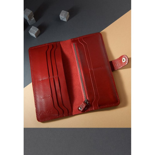 Шкіряне портмоне Classic червоний