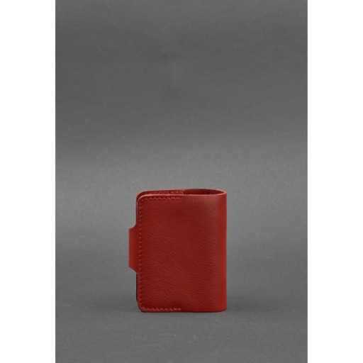 Жіночий шкіряний кард-кейс 7.1 (Книжечка) червоний