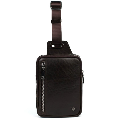 Men's Leather Sling Bag in Brown Grande Pelle 739420