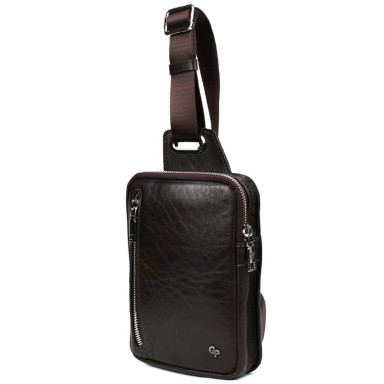 Men's Leather Sling Bag in Brown Grande Pelle 739420