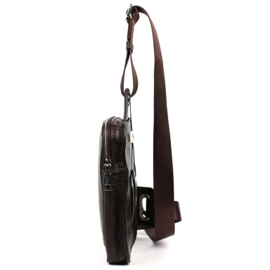 Men's Leather Sling Bag in Brown Grande Pelle 739420