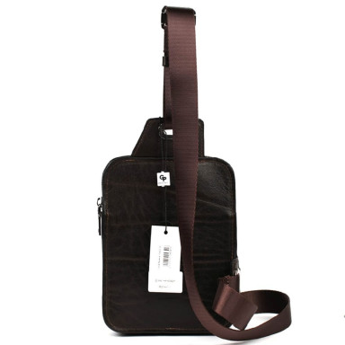Men's Leather Sling Bag in Brown Grande Pelle 739420
