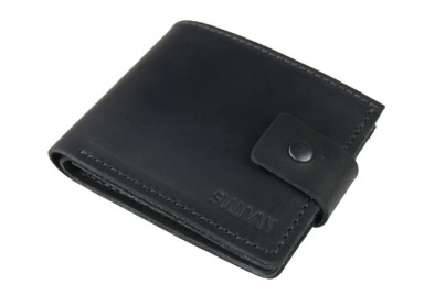 Mens small leather wallet SULLIVAN 962-7(8) black