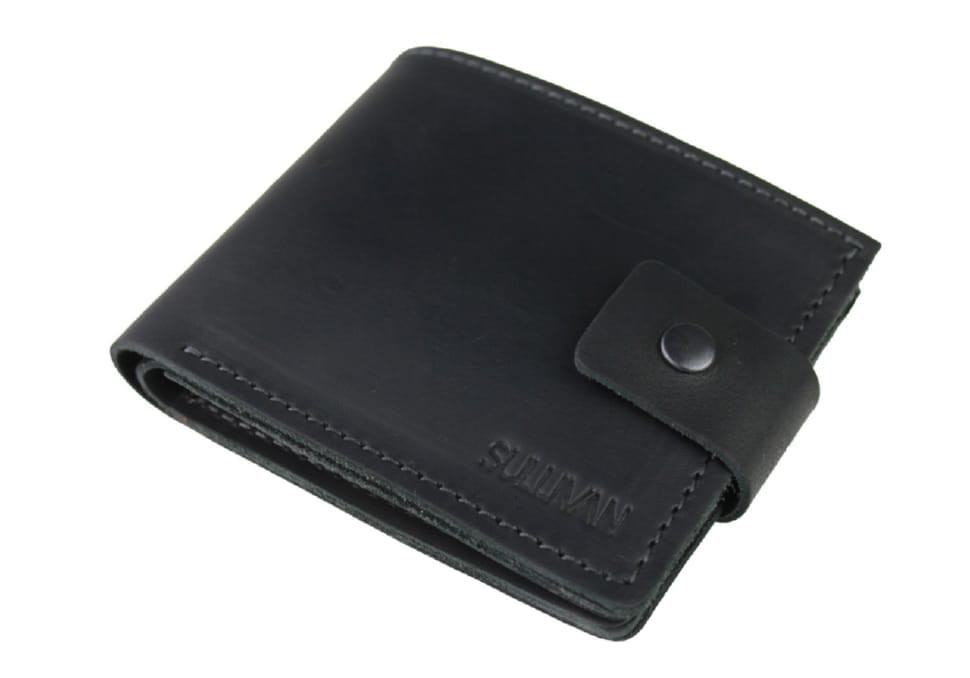 Mens small leather wallet SULLIVAN 962-7(8) black