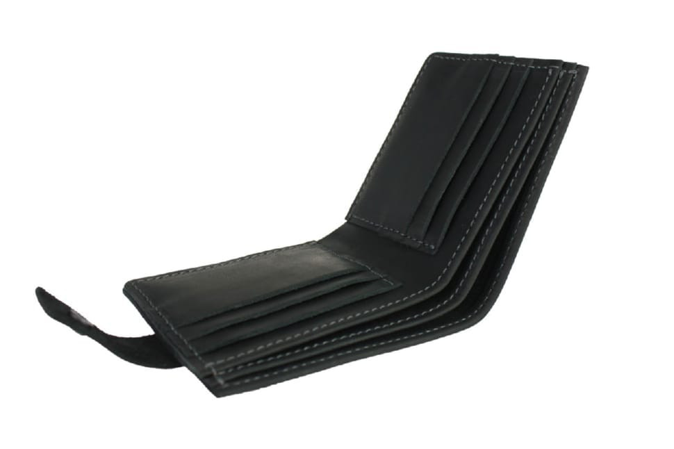 Mens small leather wallet SULLIVAN 962-7(8) black