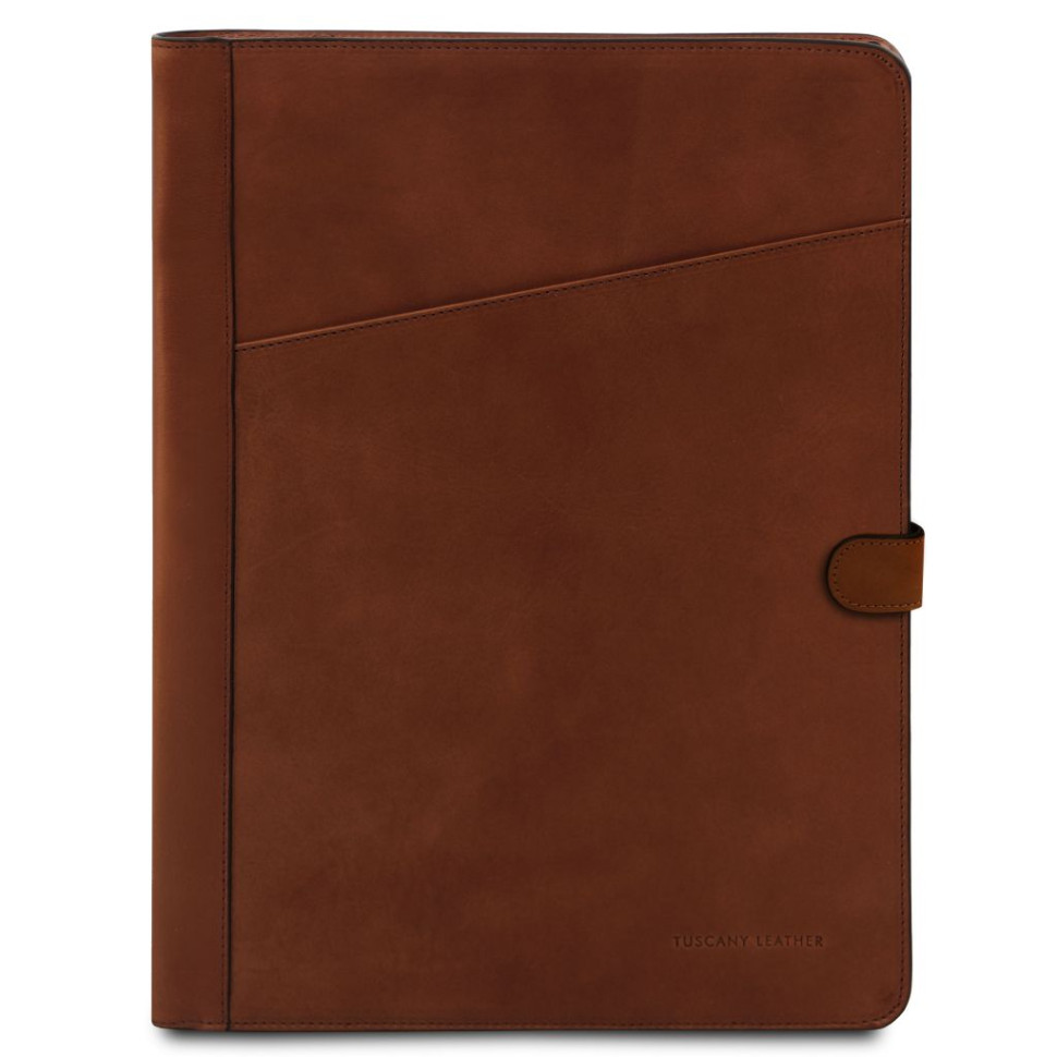 Adriano Leather document case with button closure