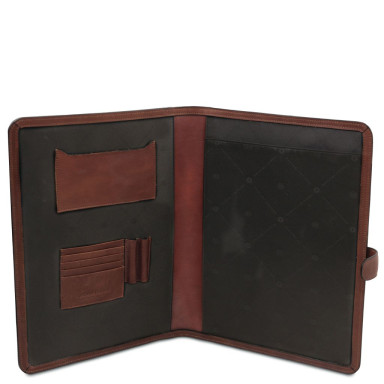 Adriano Leather document case with button closure