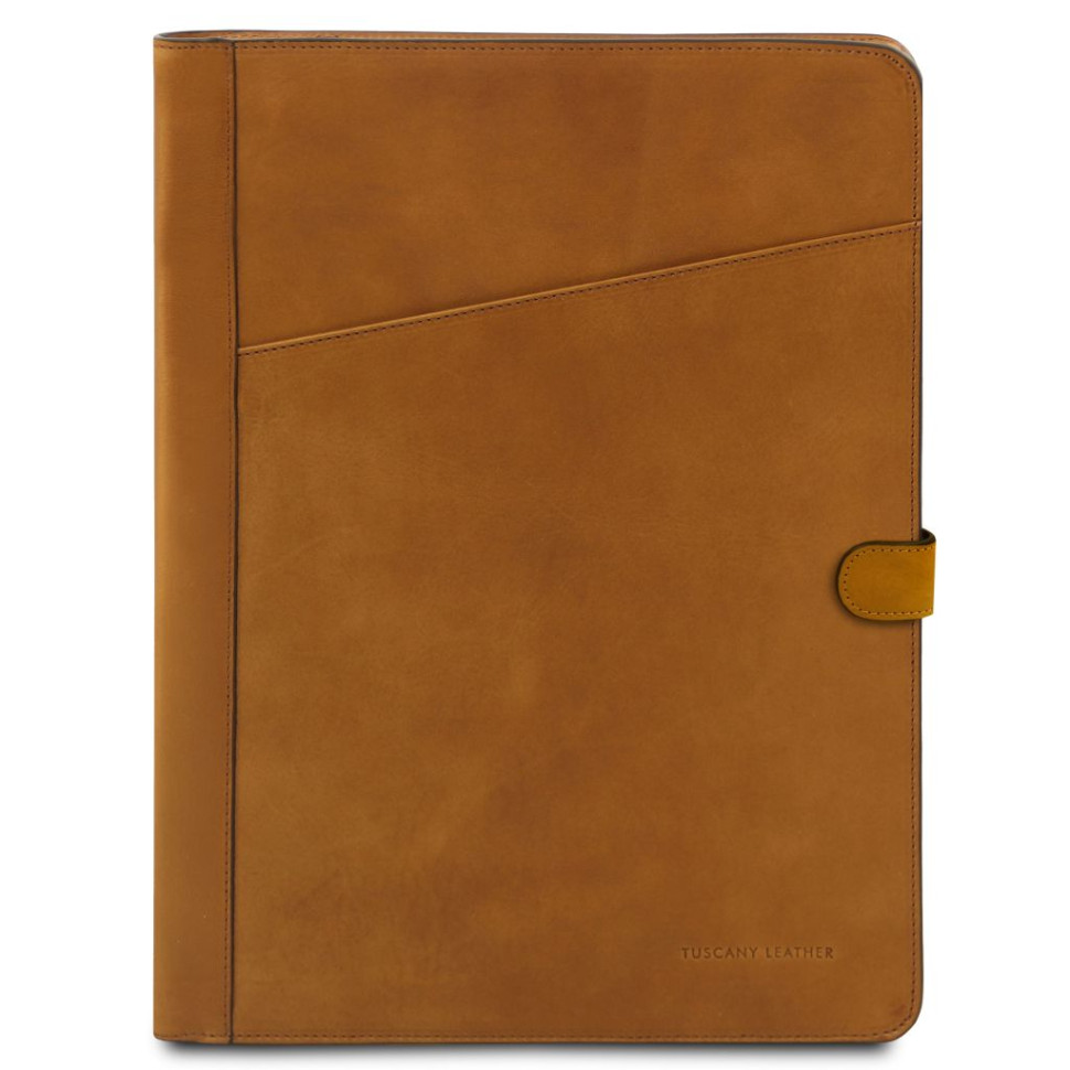 Adriano Leather document case with button closure