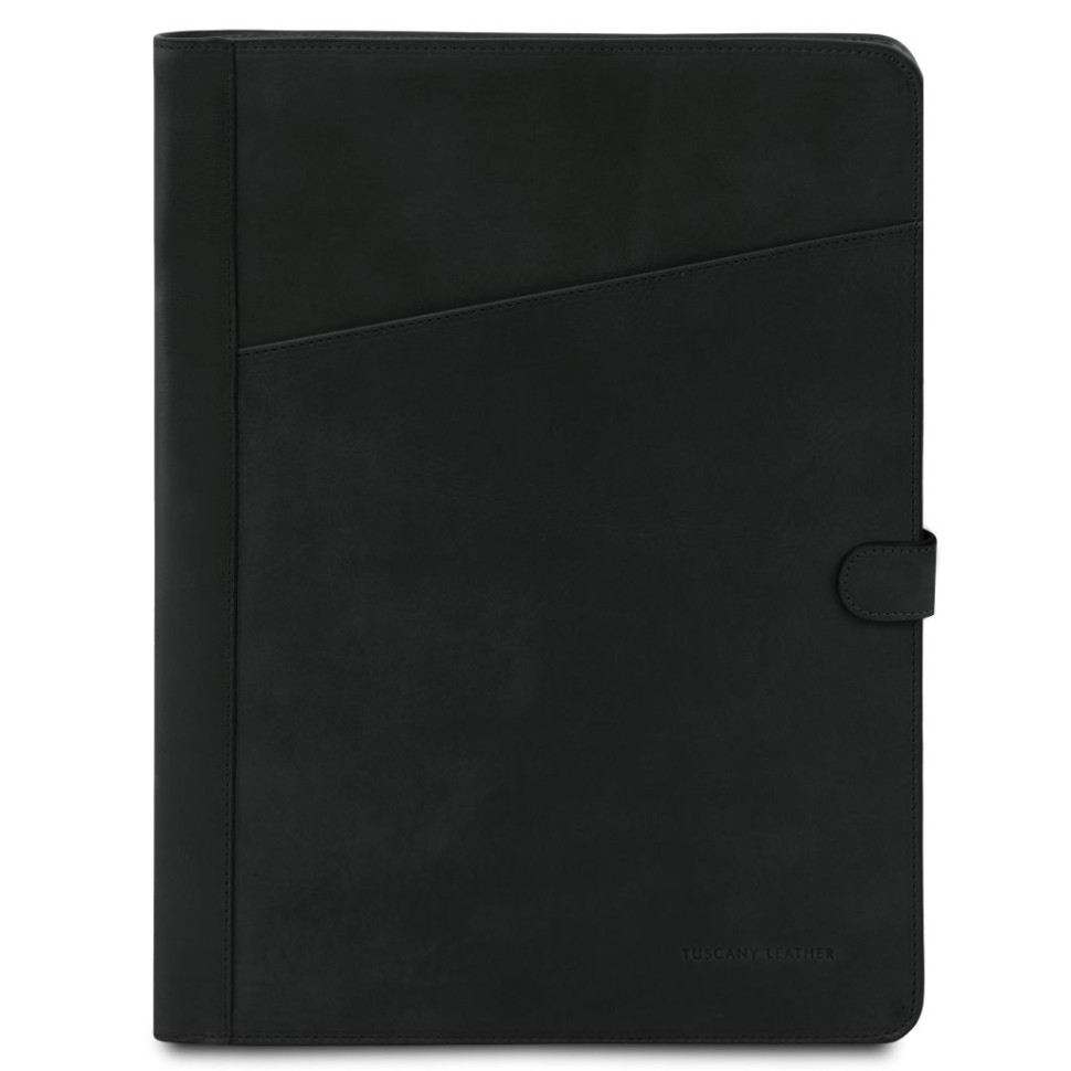 Adriano Leather document case with button closure