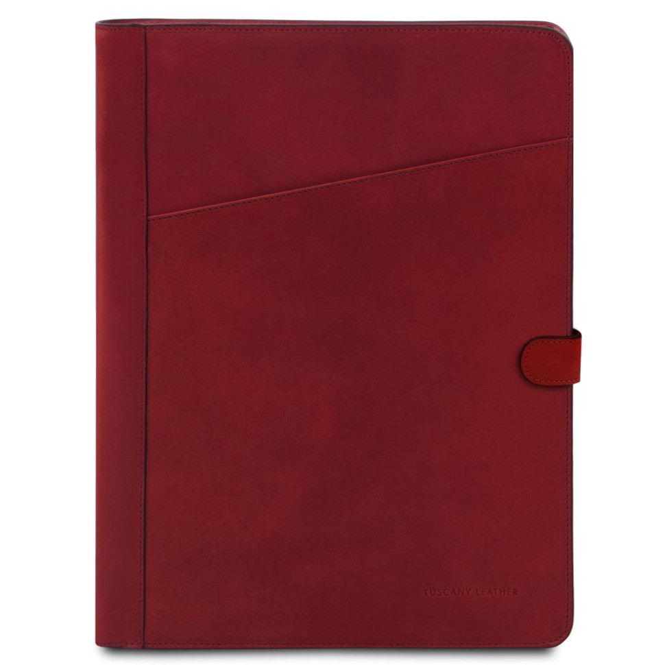 Adriano Leather document case with button closure